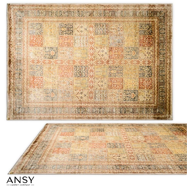 Handmade ANSY Silk Rug 3D model image 1 