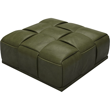 Pointe Green Leather Ottoman