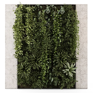 Concrete Base Vertical Garden Set 3D model image 1 