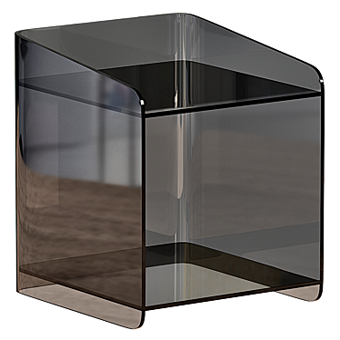 Translucent Cyan Acrylic Side Table 3D model image 1 