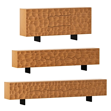 Acacia Wood 3D Front Sideboard 3D model image 1 