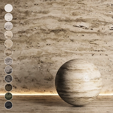 Travertine Stone Texture Collection 3D model image 1 