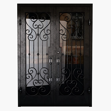 Classic Iron Balustrade Door Kit 3D model image 1 