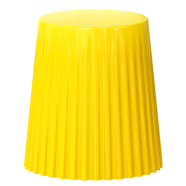 Modern Side Table Round End Table Sofa Side End Table PP Plastic in Yellow