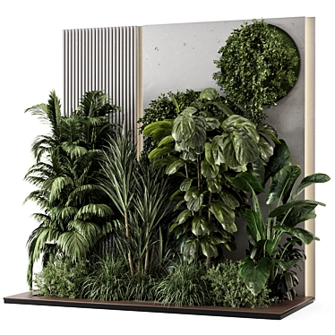 Concrete Base Vertical Garden Set 3D model image 1 