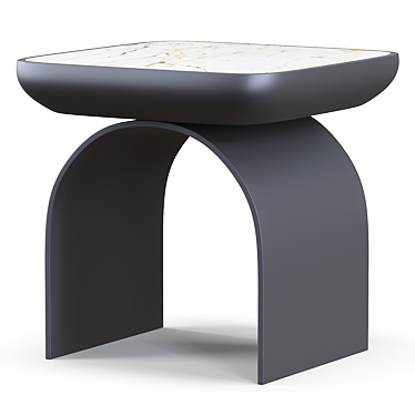 California Modern Side Table in White 3D model image 1 