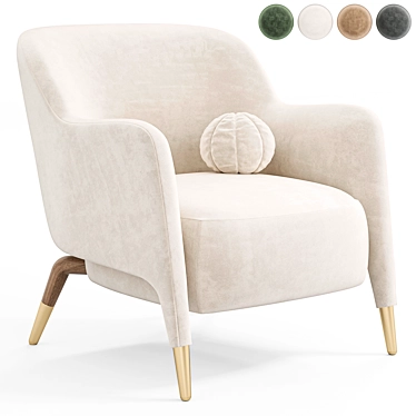 Elegant D.151.4 Armchair Design 3D model image 1 