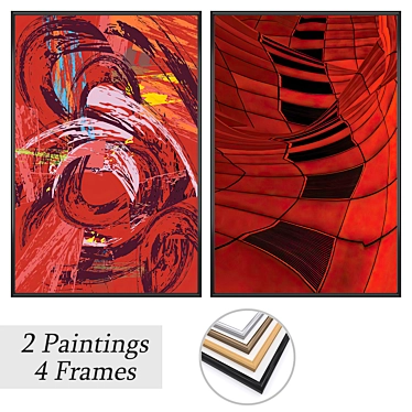 Wall Art Set with Frames. 3D model image 1 