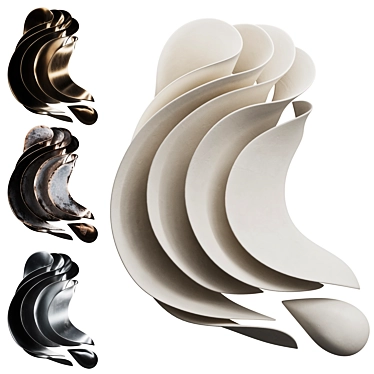 Modern Wave Sculpture Abstract Decor 3D model image 1 