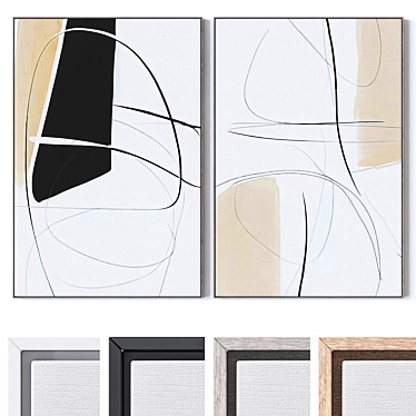 Modern Wall Art Frame Set 3D model image 1 