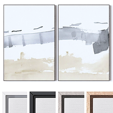 Modern Wall Paintings Set 2850 3D model image 1 