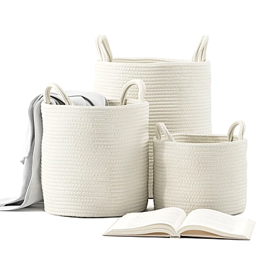 ZARA HOME Cotton Basket Set 3D model image 1 