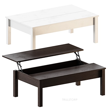 TRULSTORP IKEA Coffee Table - White & Dark Brown 3D model image 1 