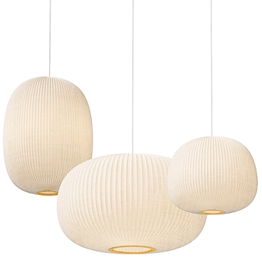 Lamella Pendant Light Collection 3D model image 1 