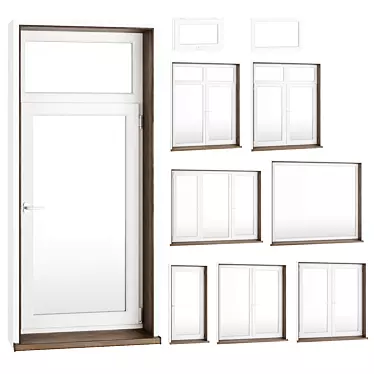 Customizable PVC Windows with Sills 3D model image 1 