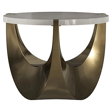 Brass Cast Glass Side Table 3D model image 1 