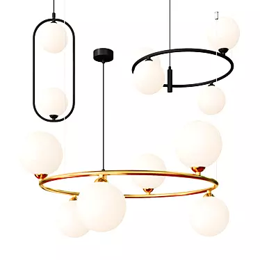 Elegant Maytoni Ring Pendant Lights 3D model image 1 