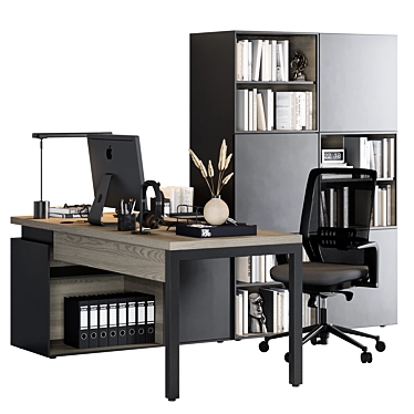 Executive Office Desk Furniture Set 3D model image 1 