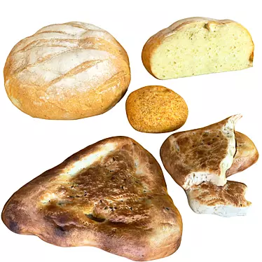 Russian Bread Set: Rustic Bundle 3D model image 1 