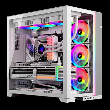 Motion-Blurred Gaming PC Kit 3D model image 1 