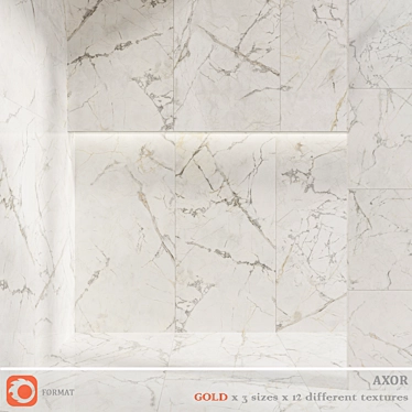 AXOR GOLD: Luxury MultiMap Textured Tiles 3D model image 1 