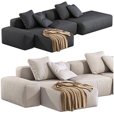 Modular Sectional Sofa BOTTLE NAVI 3D model image 1 