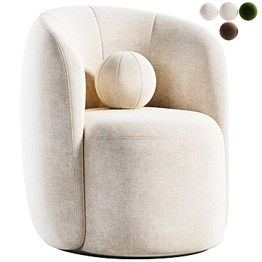 Manic Textile Brown Armchair - Modern and Stylish 3D model image 1 