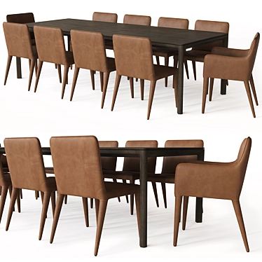 Padua Rectangular Dining Table Set 3D model image 1 