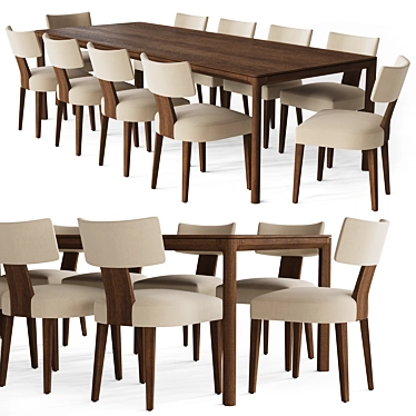 Elegant Padua Dining Set 3D model image 1 