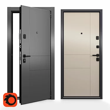 URBAN L-6 Security Door 3D model image 1 