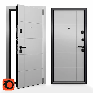 Pro Security Door Solution 3D model image 1 