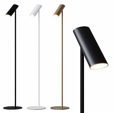 Contemporary Steel Floor Lamp 3D model image 1 