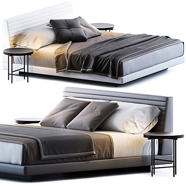 Modern Minimalist Roger Bed 3D model image 1 