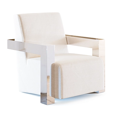 Modern White Club Chair Franco 3D model image 1 