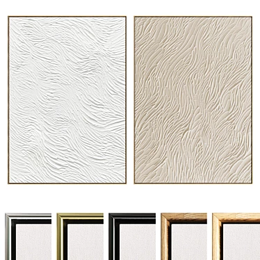 Plaster Texture Double Photo Frame 3D model image 1 