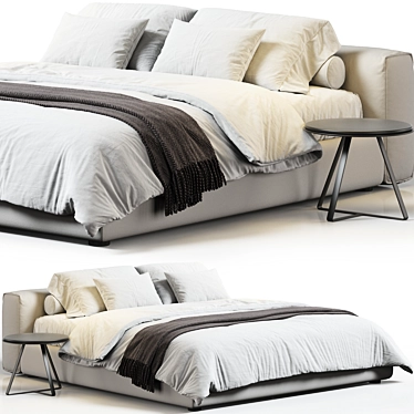 Luxury Superoblong Bed Model Rendered 3D model image 1 