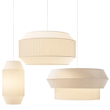 Sleek Delta Pendant Light 3D model image 1 