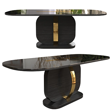 Sleek Ebony Dining Table 3D model image 1 