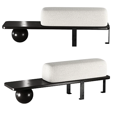 Modern Osaka-Luxe Bench Upholstered 3D model image 1 