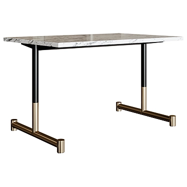 Elegant Branch Marble Dining Table 3D model image 1 