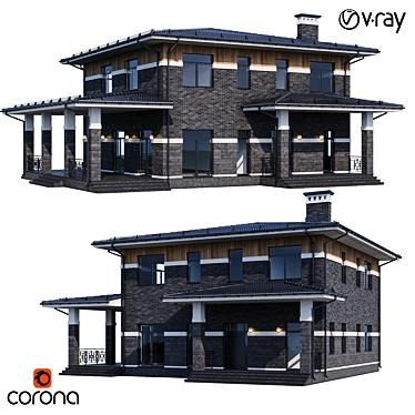 Modern Mansion Architectural Model 3D model image 1 