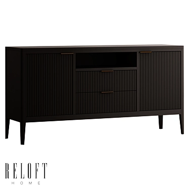 Modern Media Console with 2 Drawers 3D model image 1 