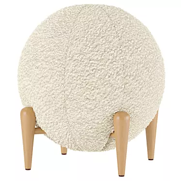 Shearling Ball Stool: Modern Design 3D model image 1 