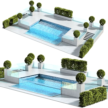 Luxury Rendered Swimming Pool 3D model image 1 