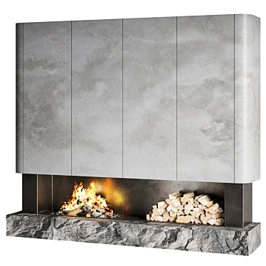 High-Quality Fireplace 3D Model 3D model image 1 