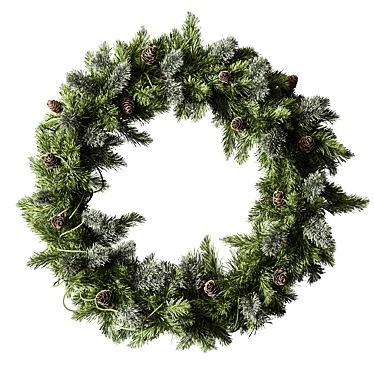 Pine Leaf Wreath Set 17 3D model image 1 