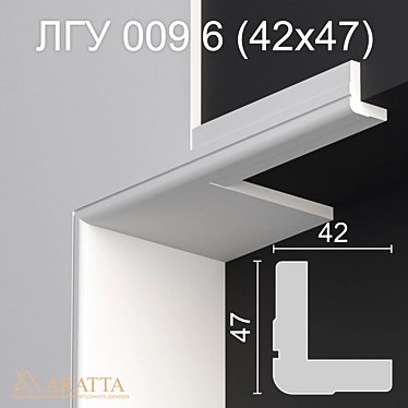 Gypsum Corner Molding LGU 009 3D model image 1 