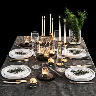 New Years table setting