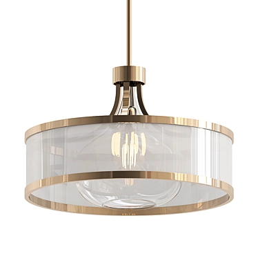 Modern Gold Pendant Light 3D model image 1 