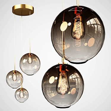 Title: Modish Hanging Chandelier Loft Lights 3D model image 1 